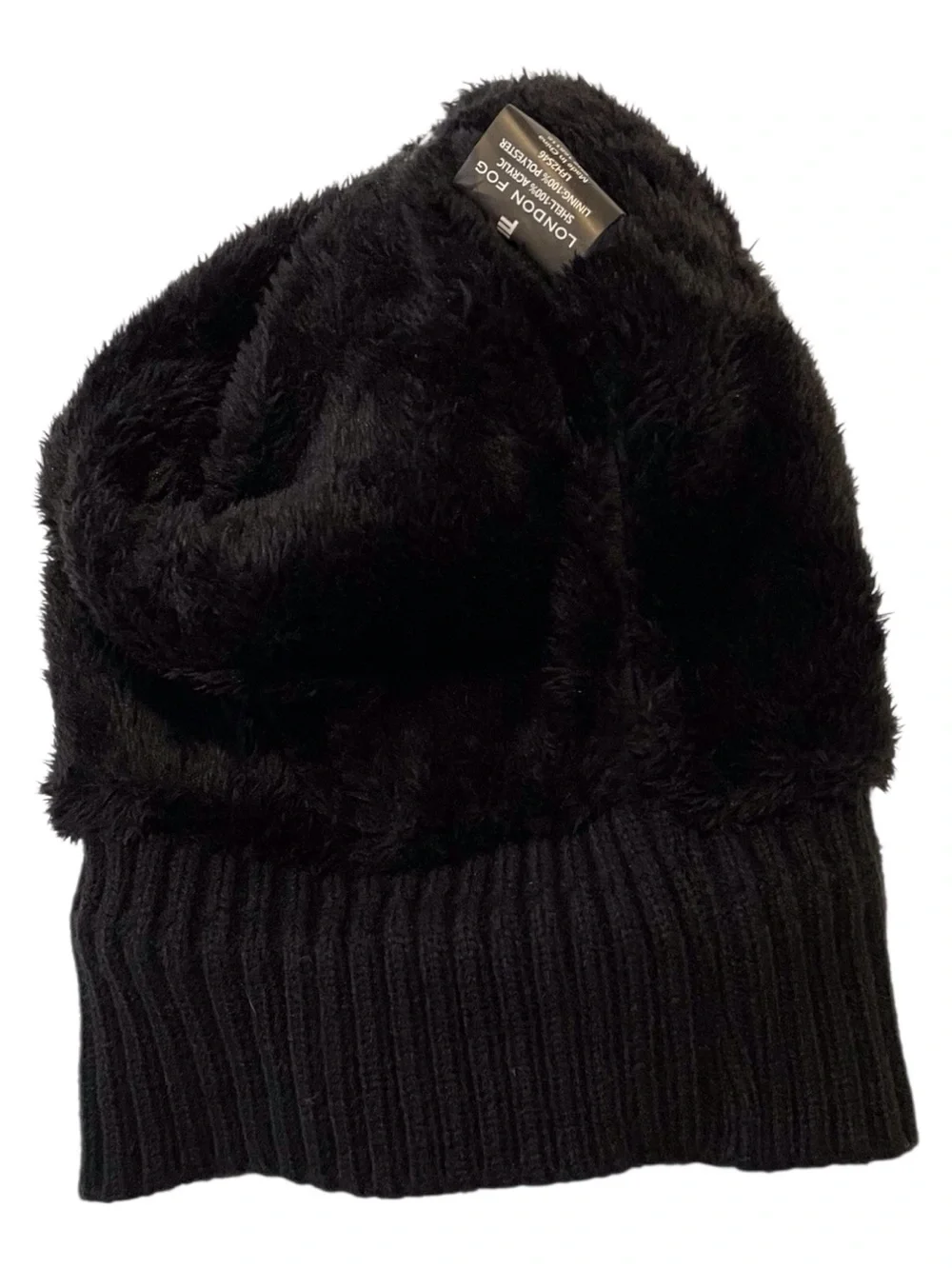 London Fog Girls Black &White Checkered Hat and Gloves, OS